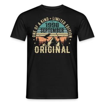Septembre 1998 Anniversaire - Légende depuis septembre - T-shirt homme - noir - Devant - AI Model Male 178 light (178cm)