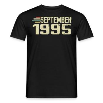 September 1995 Vintage Geschenkidee September 1995 - Männer T-Shirt - Schwarz - Vorne - AI Model Male 178 light (178cm)