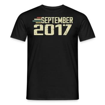 September 2017 Vintage Geschenkidee September 2017 - Männer T-Shirt - Schwarz - Vorne - AI Model Male 178 light (178cm)