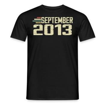 September 2013 Vintage Geschenkidee September 2013 - Männer T-Shirt - Schwarz - Vorne - AI Model Male 178 light (178cm)