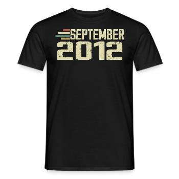 September 2012 Vintage Gift Idea September 2012 - Men's T-Shirt - black - Front - AI Model Male 178 light (178cm)
