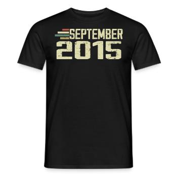 Septembre 2015 Idée cadeau Vintage Septembre 2015 - T-shirt homme - noir - Devant - AI Model Male 178 light (178cm)