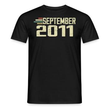 September 2011 Vintage Geschenkidee September 2011 - Männer T-Shirt - Schwarz - Vorne - AI Model Male 178 light (178cm)