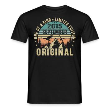 September 2015 Birthday - Legend since September - Men's T-Shirt - black - Front - AI Model Male 178 light (178cm)