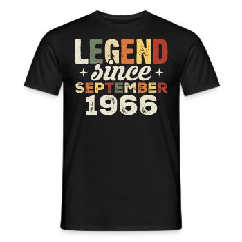 Legendary since September 1966 Birthday September - Men's T-Shirt - black - Front - AI Model Male 178 light (178cm)