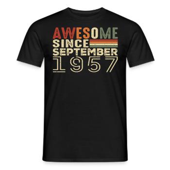 Septembre 1957, cadeau d’anniversaire Septembre 1957 - T-shirt homme - noir - Devant - AI Model Male 178 light (178cm)