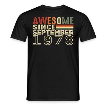 September 1978, birthday present September 1978 - Men's T-Shirt - black - Front - AI Model Male 178 light (178cm)