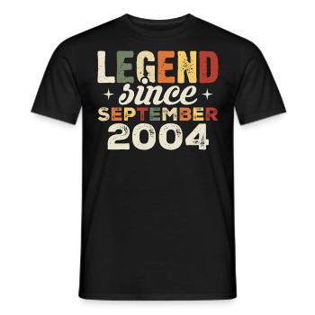 Legendary since September 2004 Birthday September - Men's T-Shirt - black - Front - AI Model Male 178 light (178cm)