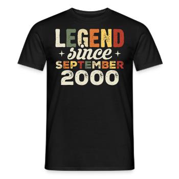 Legendary since September 2000 Birthday September - Men's T-Shirt - black - Front - AI Model Male 178 light (178cm)