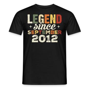 Legendary since September 2012 Birthday September - Men's T-Shirt - black - Front - AI Model Male 178 light (178cm)
