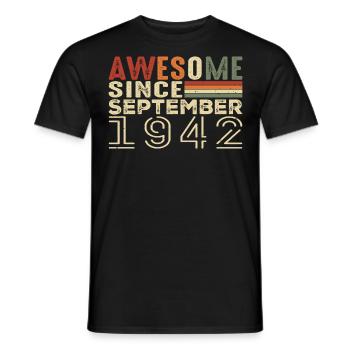 Septembre 1942, cadeau d'anniversaire Septembre 1942 - T-shirt homme - noir - Devant - AI Model Male 178 light (178cm)