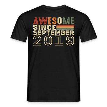 Septembre 2019, cadeau d'anniversaire septembre 2019 - T-shirt homme - noir - Devant - AI Model Male 178 light (178cm)
