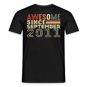 Septembre 2011, cadeau d'anniversaire septembre 2011 - T-shirt homme - noir - Devant - AI Model Male 178 light (178cm)