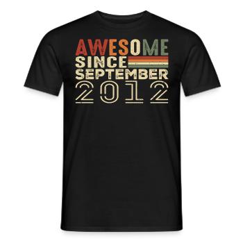 September 2012, Birthday present September 2012 - Men's T-Shirt - black - Front - AI Model Male 178 light (178cm)