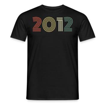 2012 Anniversaire Millésime 2012 Cadeau 2012 - T-shirt homme - noir - Devant - AI Model Male 178 light (178cm)
