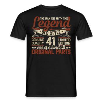 41 Jahre alt, Legenden 1983 Jahrgang 1983 Jubiläum - Männer T-Shirt - Schwarz - Vorne - AI Model Male 178 light (178cm)