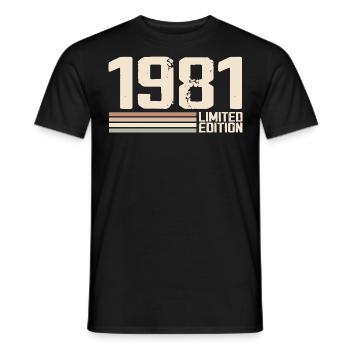 1981 Jahrgang 1981 Geburtstag 1981 Retro 1981 - Männer T-Shirt - Schwarz - Vorne - AI Model Male 178 light (178cm)