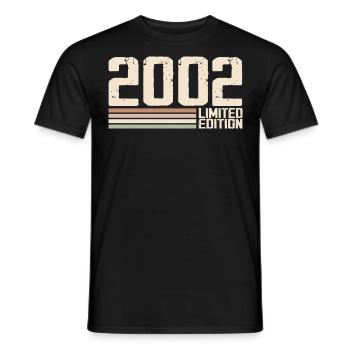 2002 Vintage 2002 Birthday 2002 Retro 2002 - Men's T-Shirt - black - Front - AI Model Male 178 light (178cm)