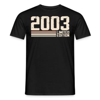 2003 Jahrgang 2003 Geburtstag 2003 Retro 2003 - Männer T-Shirt - Schwarz - Vorne - AI Model Male 178 light (178cm)