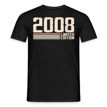 2008 Vintage 2008 Birthday 2008 Retro 2008 - Men's T-Shirt - black - Front - AI Model Male 178 light (178cm)