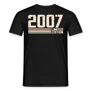 2007 Vintage 2007 Birthday 2007 Retro 2007 - Men's T-Shirt - black - Front - AI Model Male 178 light (178cm)