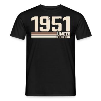 1951 Millésime 1951 Anniversaire 1951 Rétro 1951 - T-shirt homme - noir - Devant - AI Model Male 178 light (178cm)
