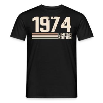 1974 Vintage 1974 Birthday 1974 Retro 1974 - Men's T-Shirt - black - Front - AI Model Male 178 light (178cm)