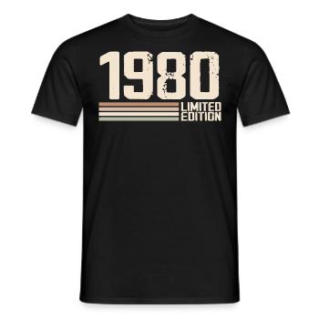 1980 Millésime 1980 Anniversaire 1980 Rétro 1980 - T-shirt homme - noir - Devant - AI Model Male 178 light (178cm)