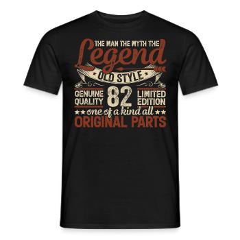 82 Jahre alt, Legenden 1942 Jahrgang 1942 Jubiläum - Männer T-Shirt - Schwarz - Vorne - AI Model Male 178 light (178cm)