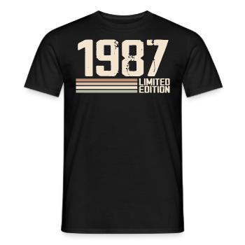 1987 Millésime 1987 Anniversaire 1987 Rétro 1987 - T-shirt homme - noir - Devant - AI Model Male 178 light (178cm)