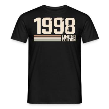 1998 Jahrgang 1998 Geburtstag 1998 Retro 1998 - Männer T-Shirt - Schwarz - Vorne - AI Model Male 178 light (178cm)