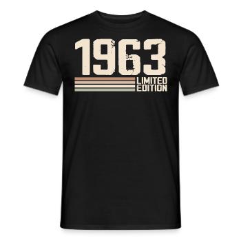 1963 Jahrgang 1963 Geburtstag 1963 Retro 1963 - Männer T-Shirt - Schwarz - Vorne - AI Model Male 178 light (178cm)