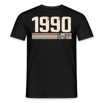 1990 Jahrgang 1990 Geburtstag 1990 Retro 1990 - Männer T-Shirt - Schwarz - Vorne - AI Model Male 178 light (178cm)