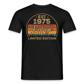 Légendaire Depuis 1975 Anniversaire 1975 Millésime 1975 - T-shirt homme - noir - Devant - AI Model Male 178 light (178cm)