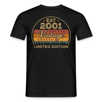 Légendaire Depuis 2001 Anniversaire 2001 Millésime 2001 - T-shirt homme - noir - Devant - AI Model Male 178 light (178cm)