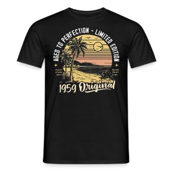 Original 1959 Vintage Birthday Gift 65 Years - Men's T-Shirt - black - Front - AI Model Male 178 light (178cm)