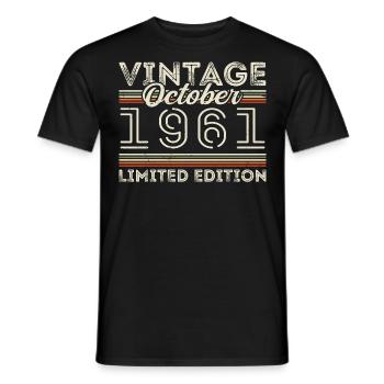 Oktober 1961 Geburtstag October 1961 Birthday Gift - Männer T-Shirt - Schwarz - Vorne - AI Model Male 178 light (178cm)