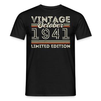 Oktober 1941 Geburtstag October 1941 Birthday Gift - Men's T-Shirt - black - Front - AI Model Male 178 light (178cm)