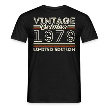 Octobre 1979 Geburtstag Octobre 1979 Cadeau d’anniversaire - T-shirt homme - noir - Devant - AI Model Male 178 light (178cm)
