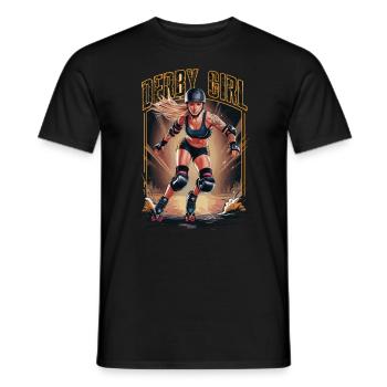 Rollschuhfahren für einen Rollschuhfahrerin - Männer T-Shirt - Schwarz - Vorne - AI Model Male 178 light (178cm)