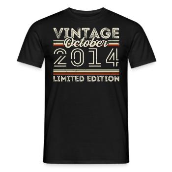 Octobre 2014 Geburtstag Octobre 2014 Cadeau d’anniversaire - T-shirt homme - noir - Devant - AI Model Male 178 light (178cm)