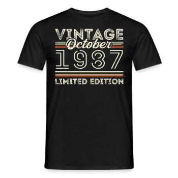 Oktober 1987 Geburtstag October 1987 Birthday Gift - Men's T-Shirt - black - Front - AI Model Male 178 light (178cm)