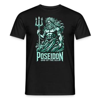 Poseidon - God of the Seas - Men's T-Shirt - black - Front - AI Model Male 178 light (178cm)