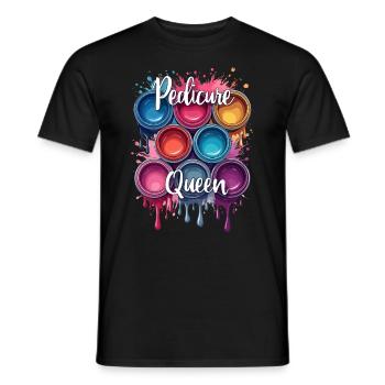Pedicure Queen für eine Fußpflegerin - Männer T-Shirt - Schwarz - Vorne - AI Model Male 178 light (178cm)