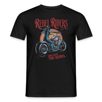 Rebel Riders Unleash The Rebel - Männer T-Shirt - Schwarz - Vorne - AI Model Male 178 light (178cm)