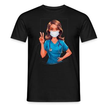 Lustige Krankenschwester mit Humor - Männer T-Shirt - Schwarz - Vorne - AI Model Male 178 light (178cm)