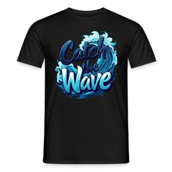 Catch the Wave für einen Surfer Wellenreiter - Männer T-Shirt - Schwarz - Vorne - AI Model Male 178 light (178cm)