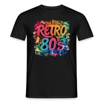 I Love The 80s für alle die 80s lieben - Männer T-Shirt - Schwarz - Vorne - AI Model Male 178 light (178cm)