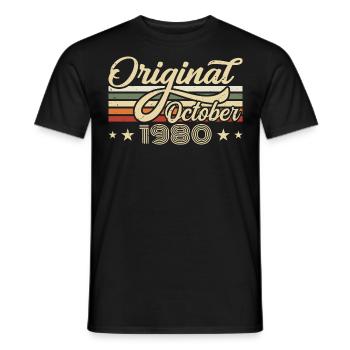 Octobre 1980 Anniversaire en Octobre - Octobre 1980 - T-shirt homme - noir - Devant - AI Model Male 178 light (178cm)