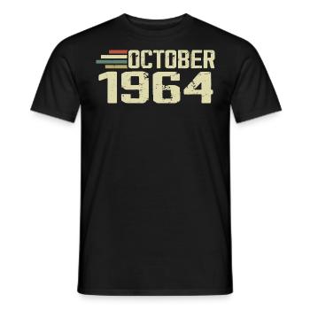 October 1964 - Geburtstag im Oktober 1964 - Männer T-Shirt - Schwarz - Vorne - AI Model Male 178 light (178cm)